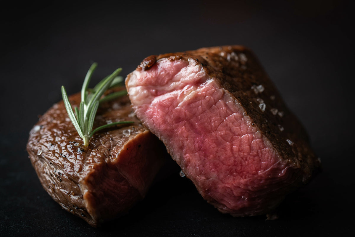 Grass-fed filet mignon steak from Blackwater Pastures, regeneratively raised in Georgia