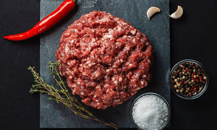 Blackwater Primal Blend ground beef with liver and heart, vacuum sealed.
